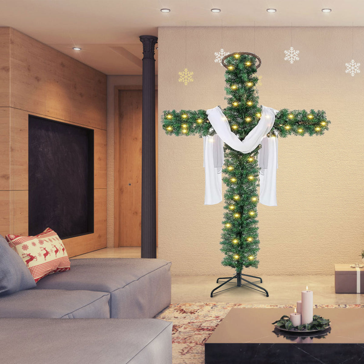 cross-shaped Easter Christmas tree